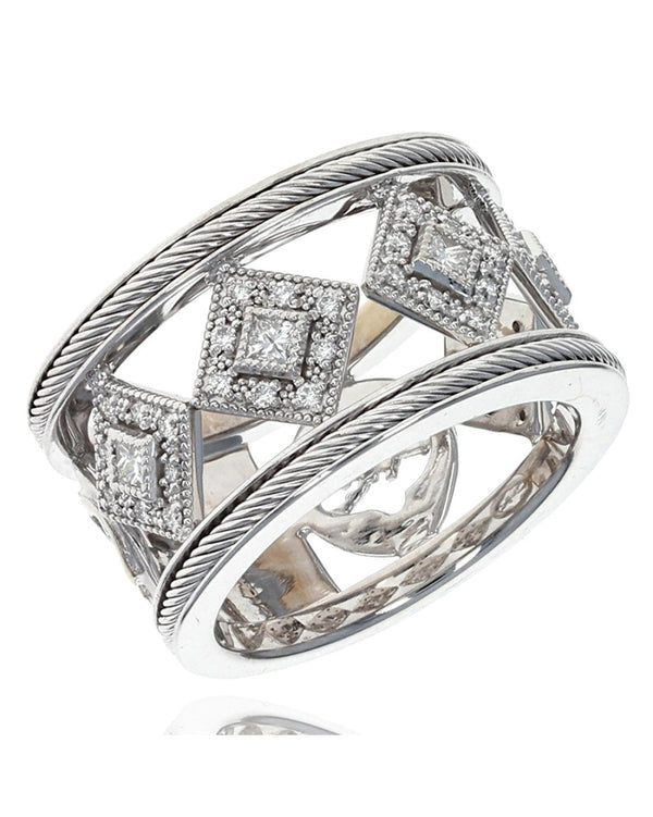 Charriol Diamond Station Band Ring