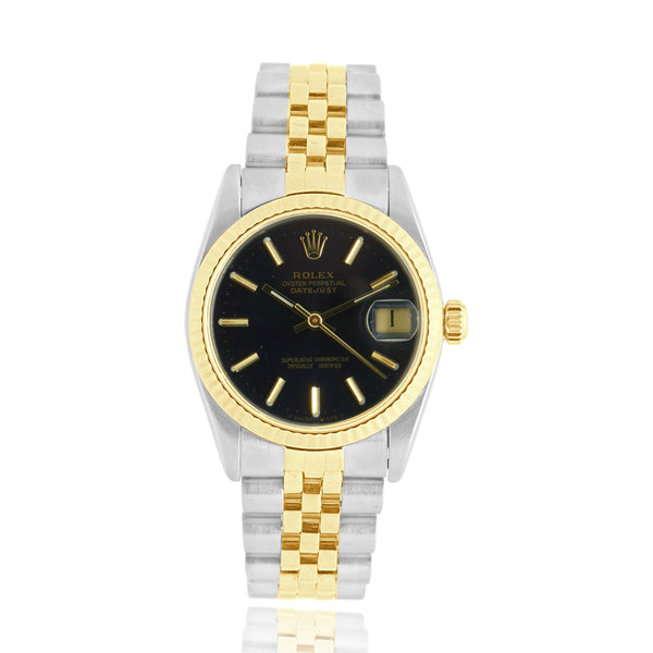 Rolex Mid-Size Datejust Two-Tone 18k Yellow Gold Watch 31MM