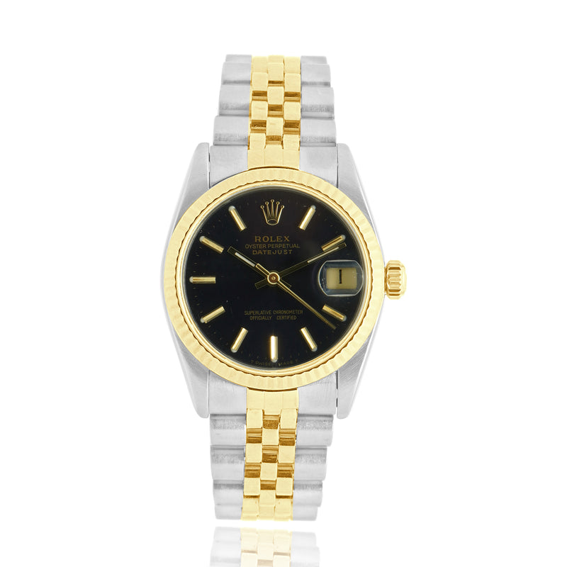 Rolex Mid-Size Datejust Two-Tone 18k Yellow Gold Watch 31MM