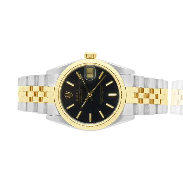 Rolex Mid-Size Datejust Two-Tone 18k Yellow Gold Watch 31MM