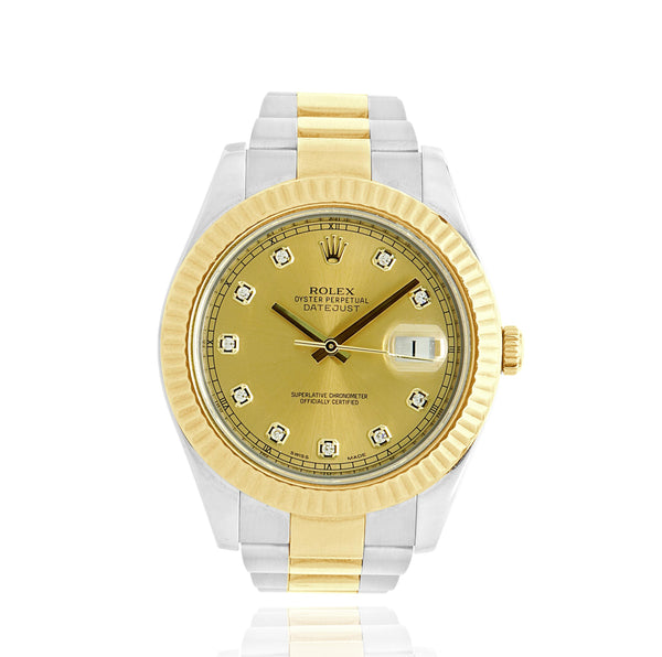Rolex Stainless Steel and 18 Karat Yellow Gold Datejust 41