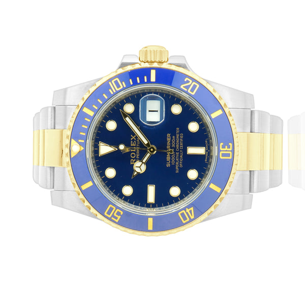 Rolex Stainless Steel & 18 Karat Yellow Gold Submariner Blue/Blue 40