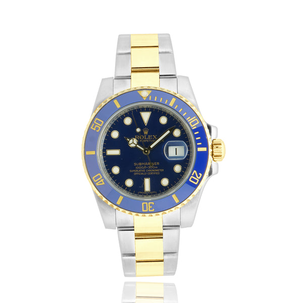 Rolex Stainless Steel & 18 Karat Yellow Gold Submariner Blue/Blue 40
