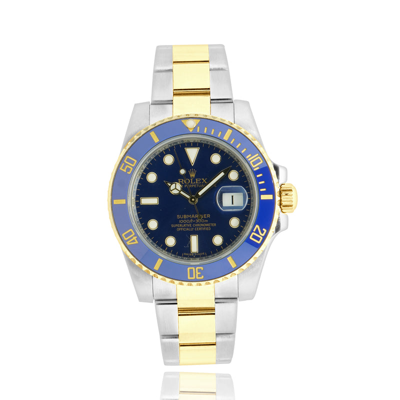 Rolex Stainless Steel & 18 Karat Yellow Gold Submariner Blue/Blue 40