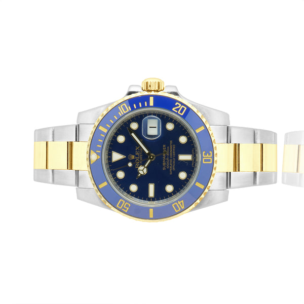 Rolex Stainless Steel & 18 Karat Yellow Gold Submariner Blue/Blue 40