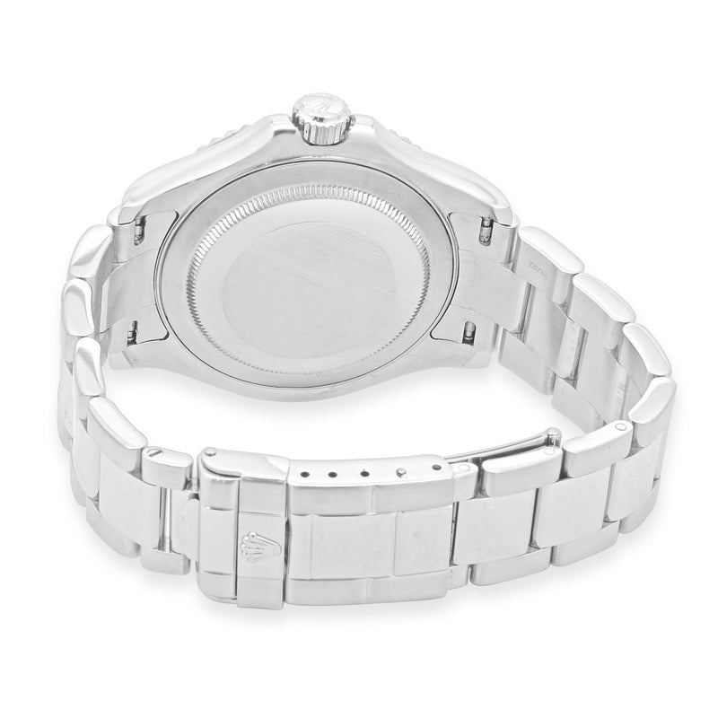 Rolex Stainless Steel Platinum Bezel Yachtmaster 40