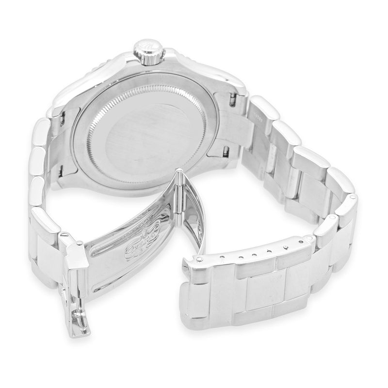 Rolex Stainless Steel Platinum Bezel Yachtmaster 40