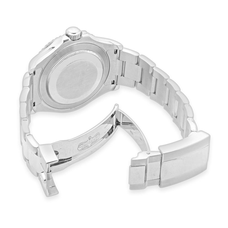 Rolex Stainless Steel Platinum Bezel Yachtmaster 40
