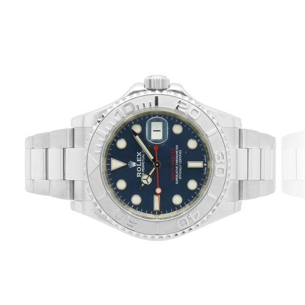 Rolex Stainless Steel Platinum Bezel Yachtmaster 40