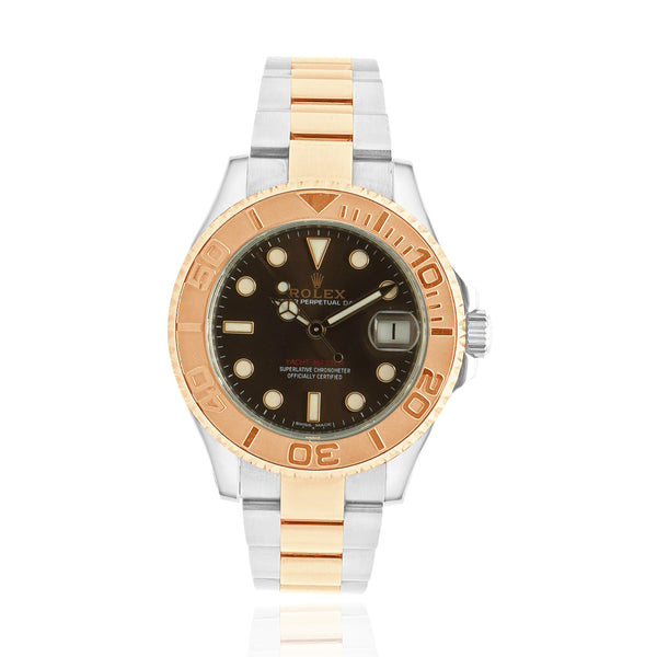 Rolex Stainless Steel and 18 Karat Rose Gold Yachtmaster 37