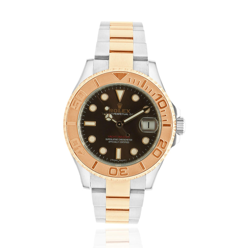Rolex Stainless Steel and 18 Karat Rose Gold Yachtmaster 37