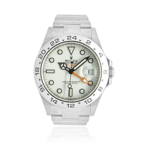 Rolex Stainless Steel Explorer II White Dial 42mm