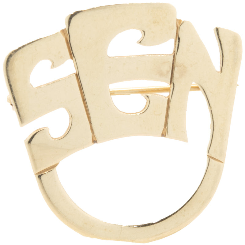 Lenore Doskow 14 Karat Yellow Gold SEN Pin