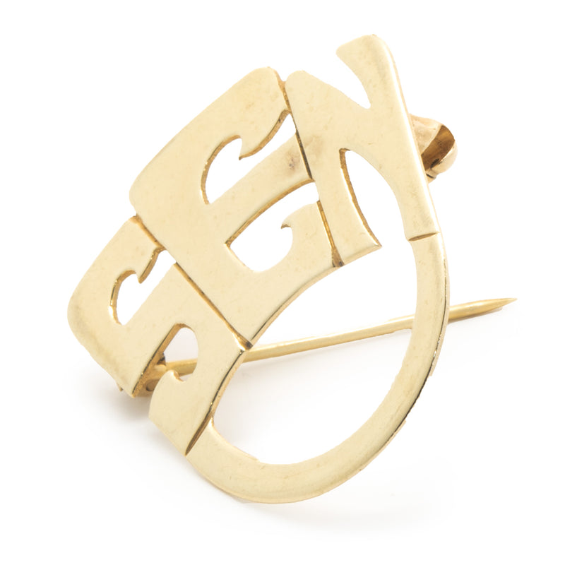 Lenore Doskow 14 Karat Yellow Gold SEN Pin