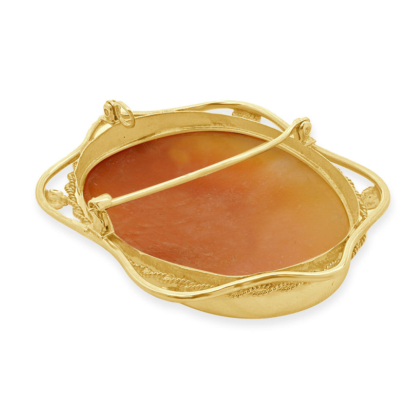10 Karat Yellow Gold Vintage Cameo Pin