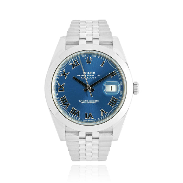 Rolex Stainless Steel Datejust Blue Roman Dial 41mm 2022