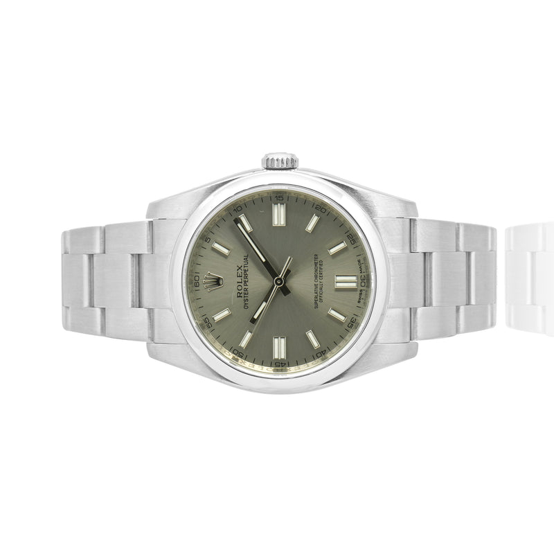 Rolex Stainless Steel Oyster Perpetual 36mm Silver Stick Dial