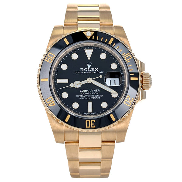 オニキス　イエローゴールド Rolex Submariner Date 40mm Yellow Gold 116618LN – The Estate Watch