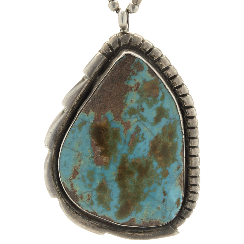 Benny Chapo Sterling Silver Turquoise Navajo Squash Blossom