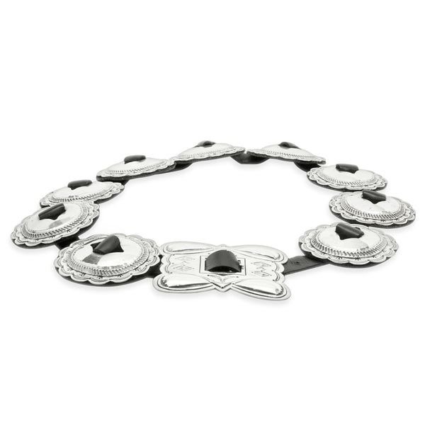 Native American Navajo John B. Begay jr. Sterling Silver 9 Concho Belt