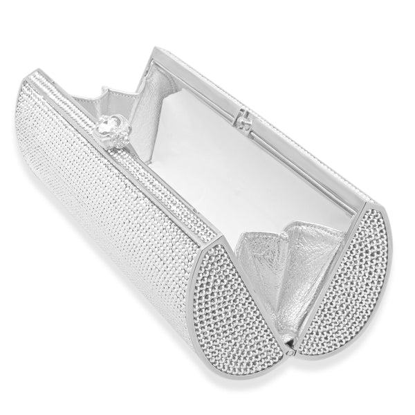 Judith Leiber Silver Tone Crystal Clutch