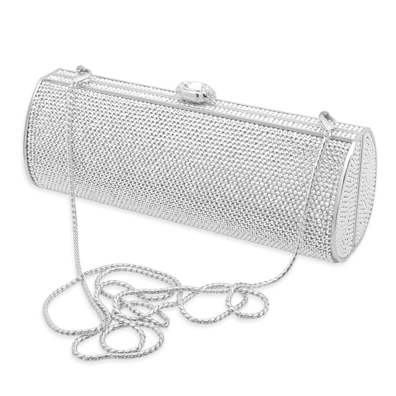 Judith Leiber Silver Tone Crystal Clutch