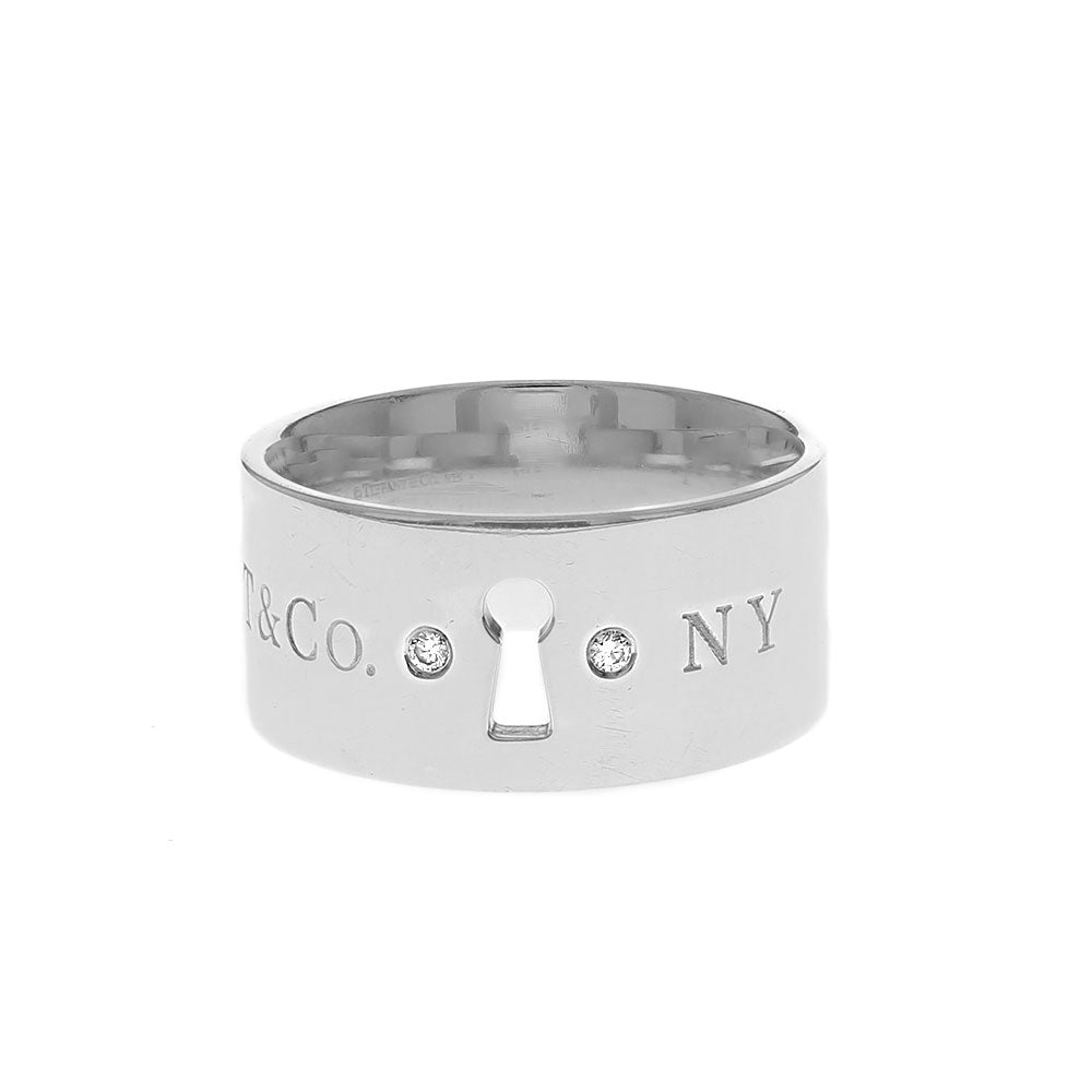 Tiffany & Co. Diamond Keyhole Band in Silver – The Estate Watch
