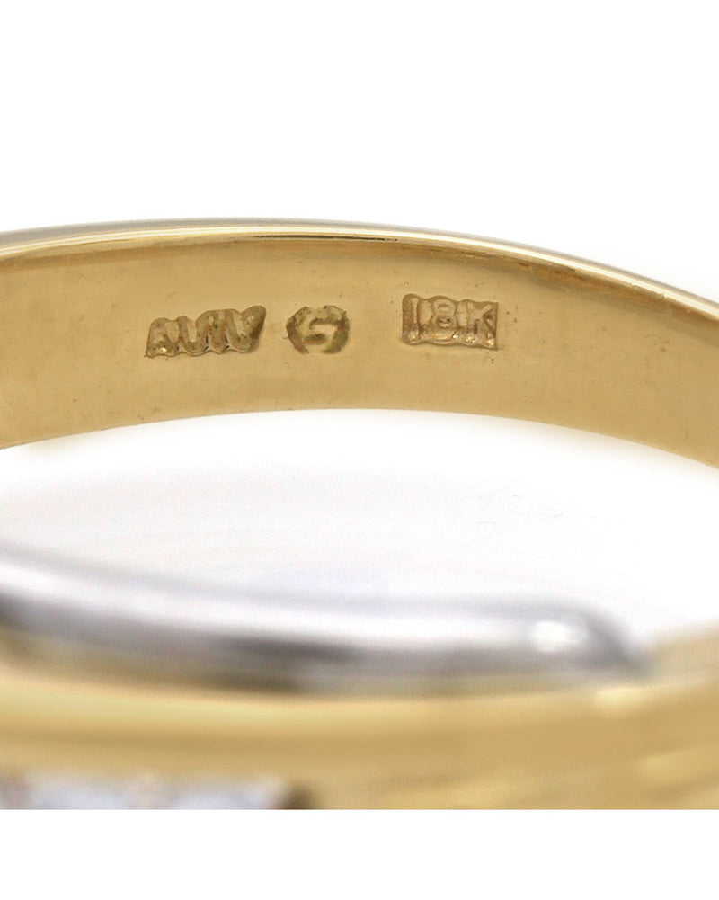 Tanzanite and Diamond Ring in 2 Tone Gold