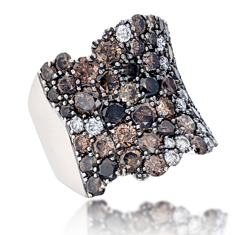 18K White Gold Multi Colored Diamond Ring – The Estate Watch And ...