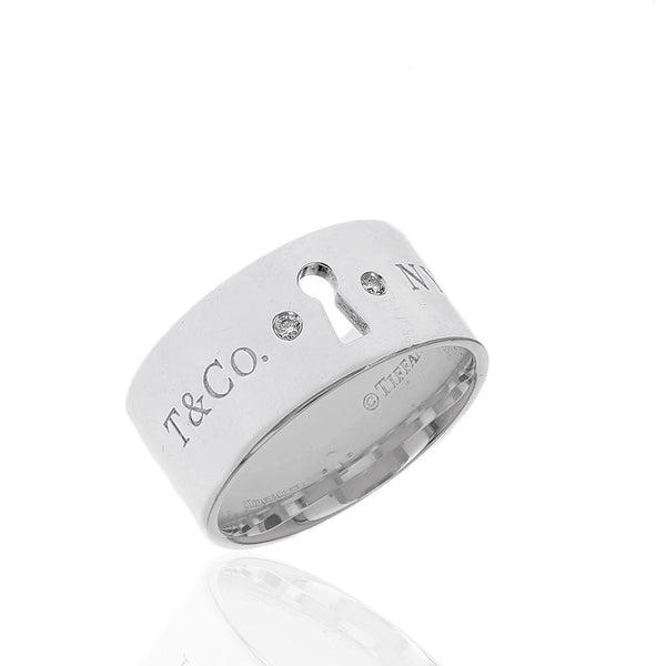Tiffany & Co. Diamond Keyhole Band in Silver – The Estate Watch