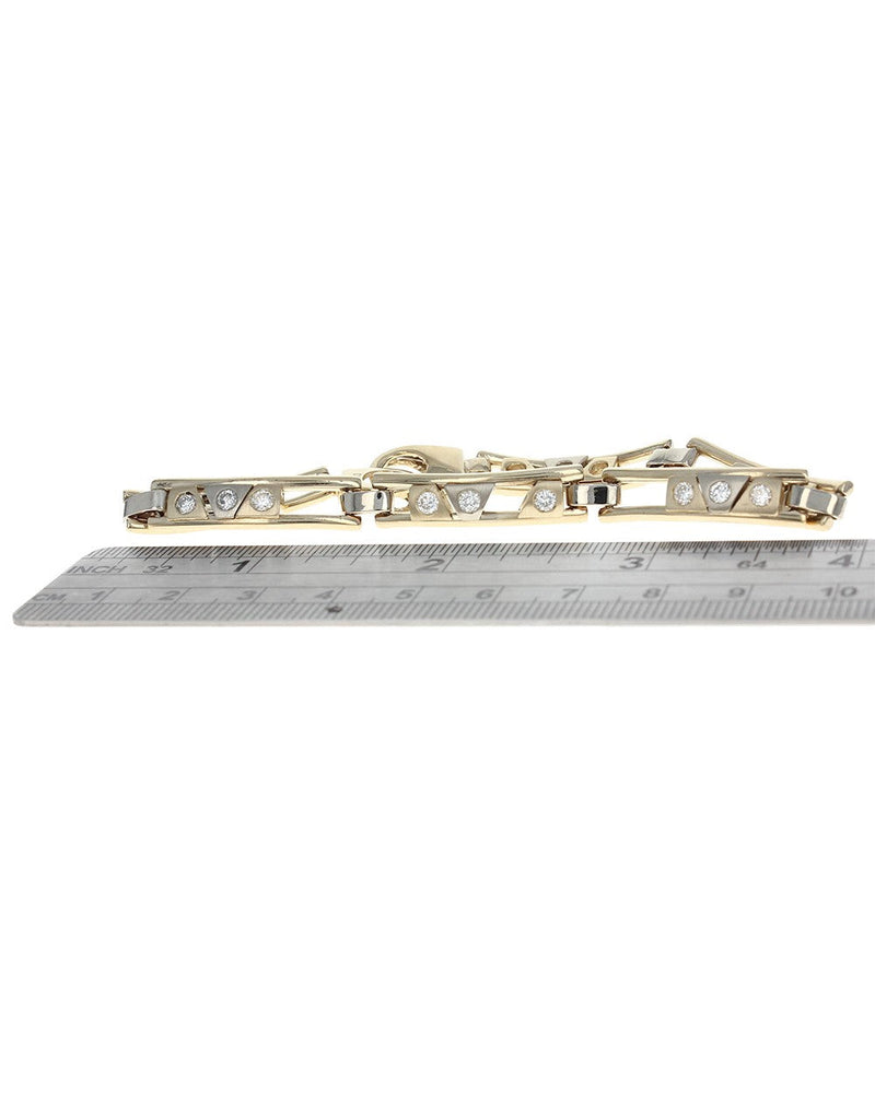 Gentlemans Diamond Slide Station Link Bracelet