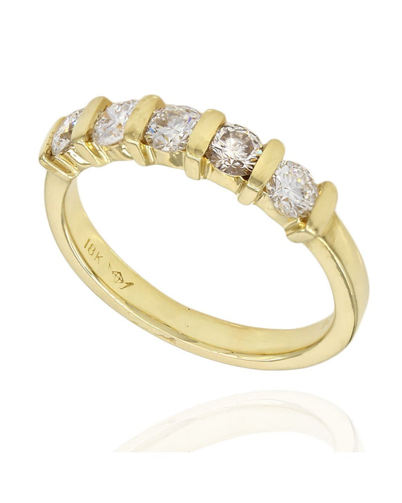 Single Row Bar Set Diamond Ring in Gold – The Estate Watch And Jewelry ...
