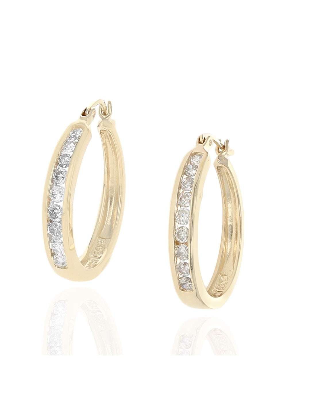 Channel Set Diamond Hoop Earrings – The Estate Watch And Jewelry Company®