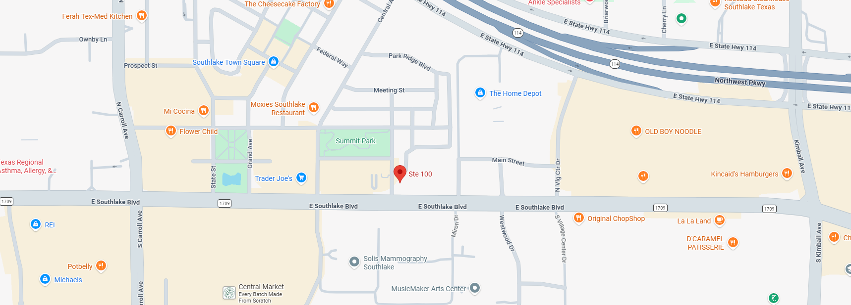 Southlake Office Location Map