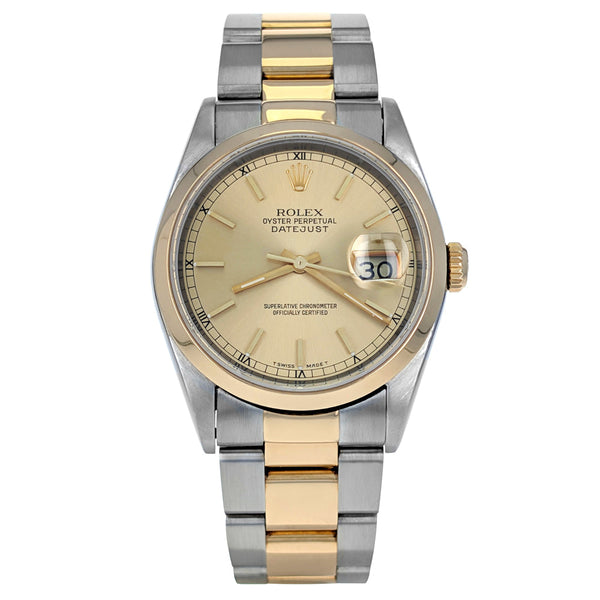 Rolex Datejust 36mm Stainless Steel Yellow Gold 16203