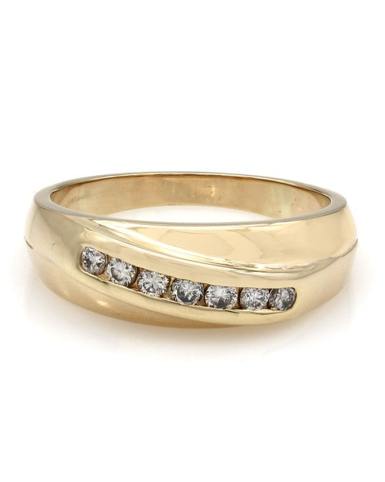 Gentleman's Diagonal Set Diamond Ring – The Estate Watch And Jewelry ...