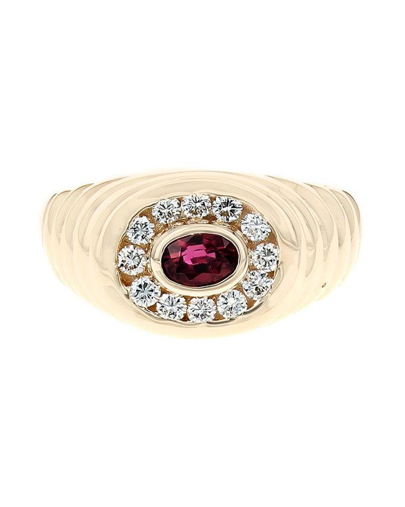 Ruby Step Ring Gentlemans Ruby and Diamond Step Side Ring – The Estate Watch And ...