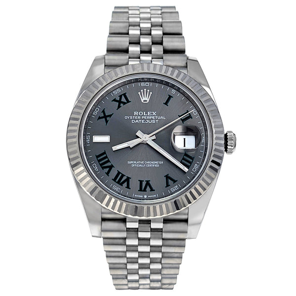 Rolex Datejust 41 Stainless Steel White Gold Wimbledon 2024  126334