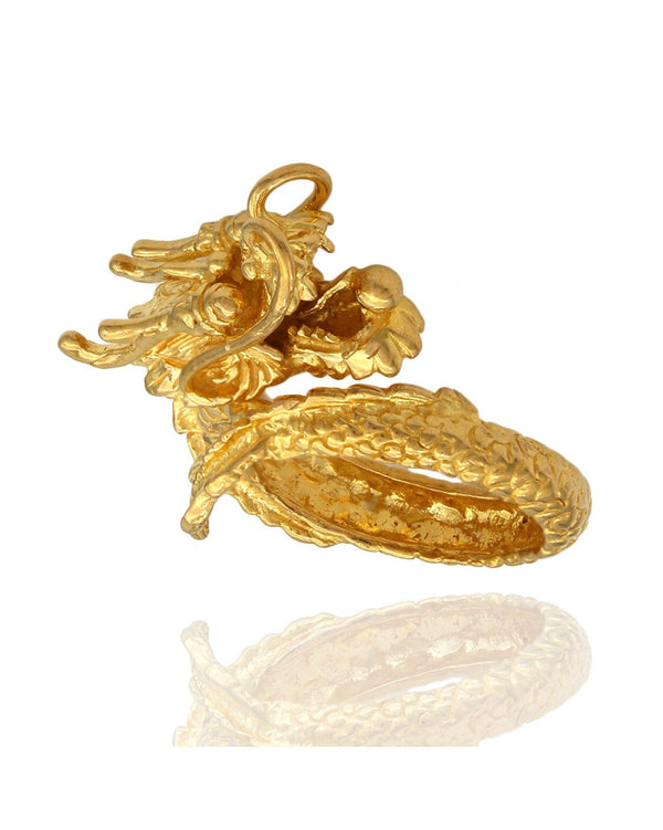 Textured Dragon Ring in 22K Gold