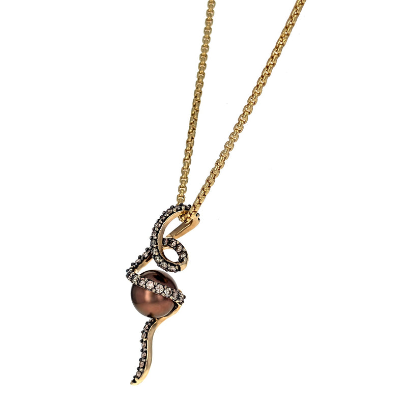 Le Vian 14K Yellow Gold Brown Pearl & Chocolate Diamond Pendant