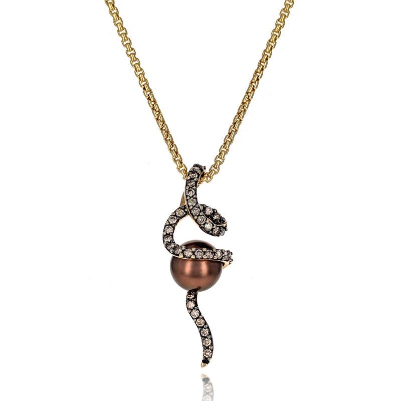 Le Vian 14K Yellow Gold Brown Pearl & Chocolate Diamond Pendant