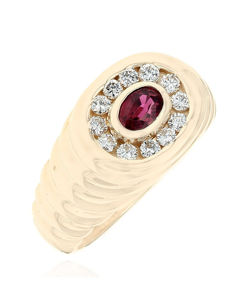 Gentlemans Ruby and Diamond Step Side Ring – The Estate Watch And ...