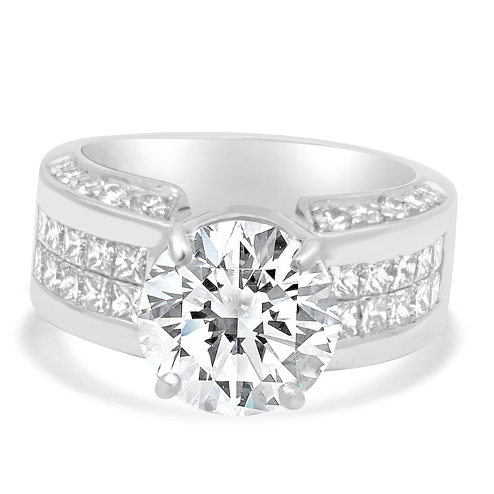 Platinum Diamond Invisible Set Ring