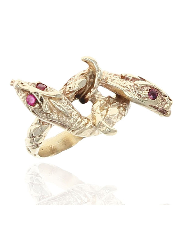 Two Head Snake Crossover Ring