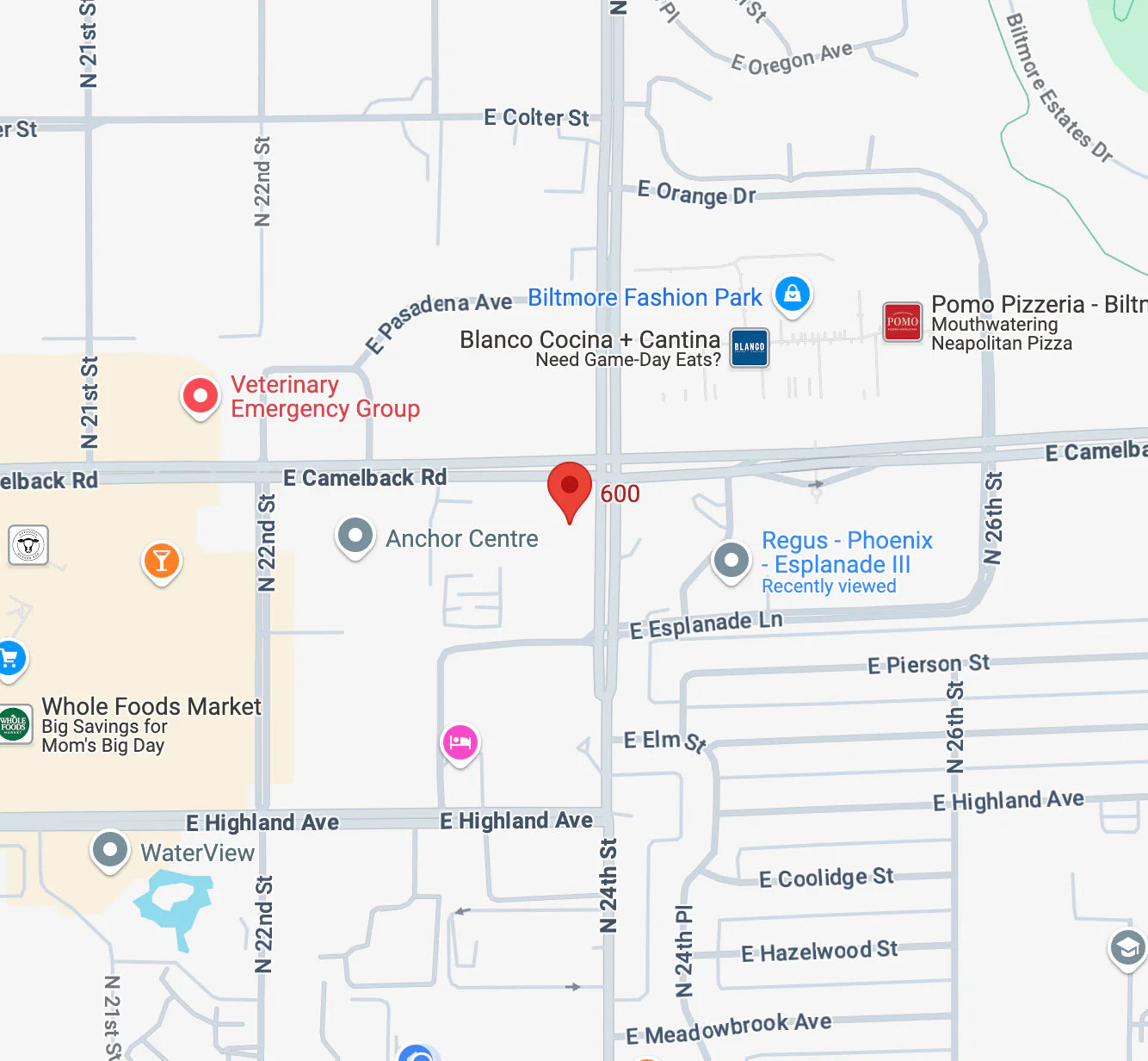 Phoenix Biltmore Office Location Map
