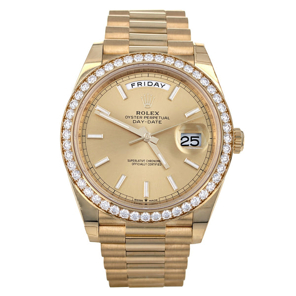 Rolex Day-Date 40 Yellow Gold President Diamonds 228348RBR