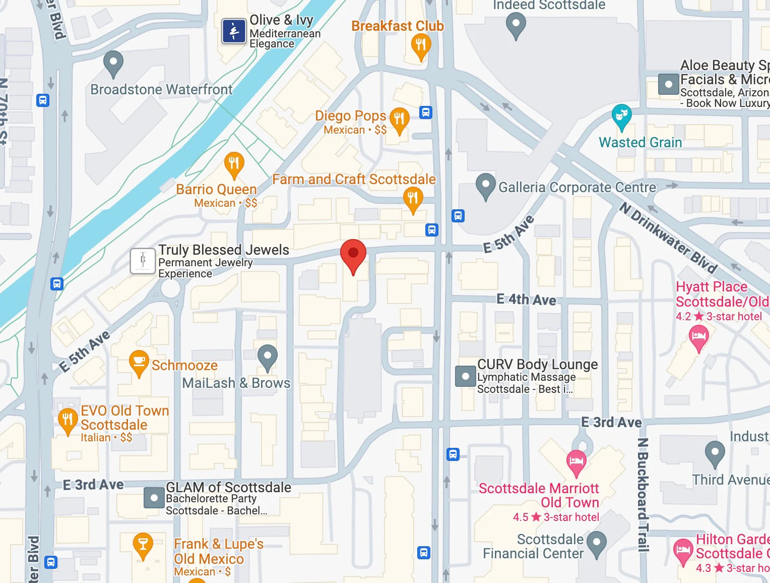 Scottsdale Main Store Location Map