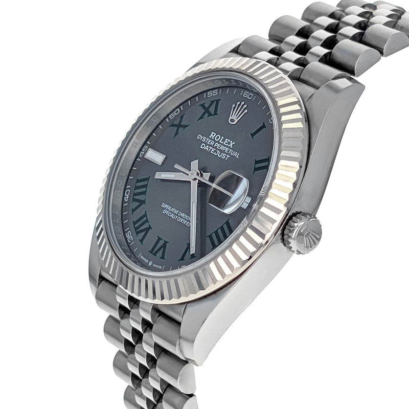 Rolex Datejust 41 Stainless Steel White Gold Wimbledon 2024  126334