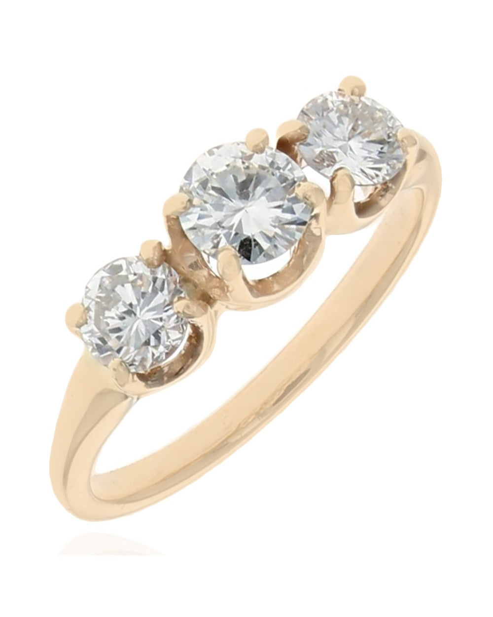 3 Stone Diamond Ring in Yellow Gold – The Estate Watch And Jewelry Company®