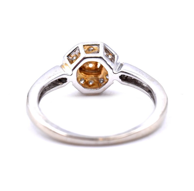 14k White Gold 0.30ct Yellow Princess Cut Diamond Engagement Ring